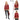 LYRA BLUE GENUINE LEATHER HOUNDSTOOTH COMBINED HOODED JACKET Red