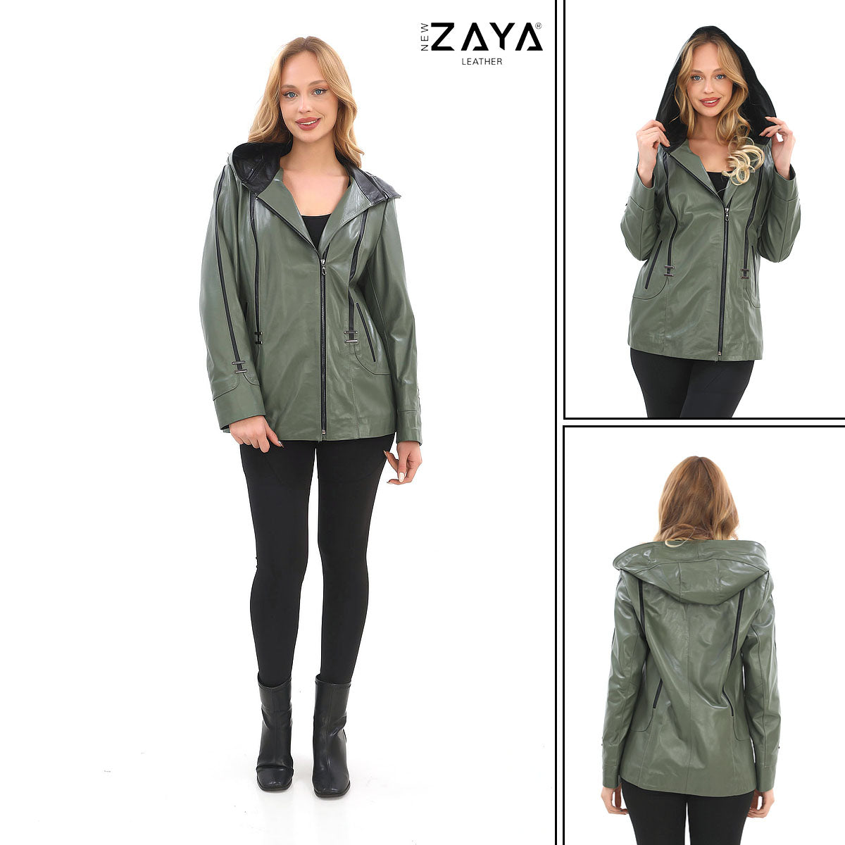 Taylor Khaki Genuine Lambskin Leather Jacket