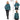 Hazel -Petrol Blue Stand Collar Genuine Leather Jacket