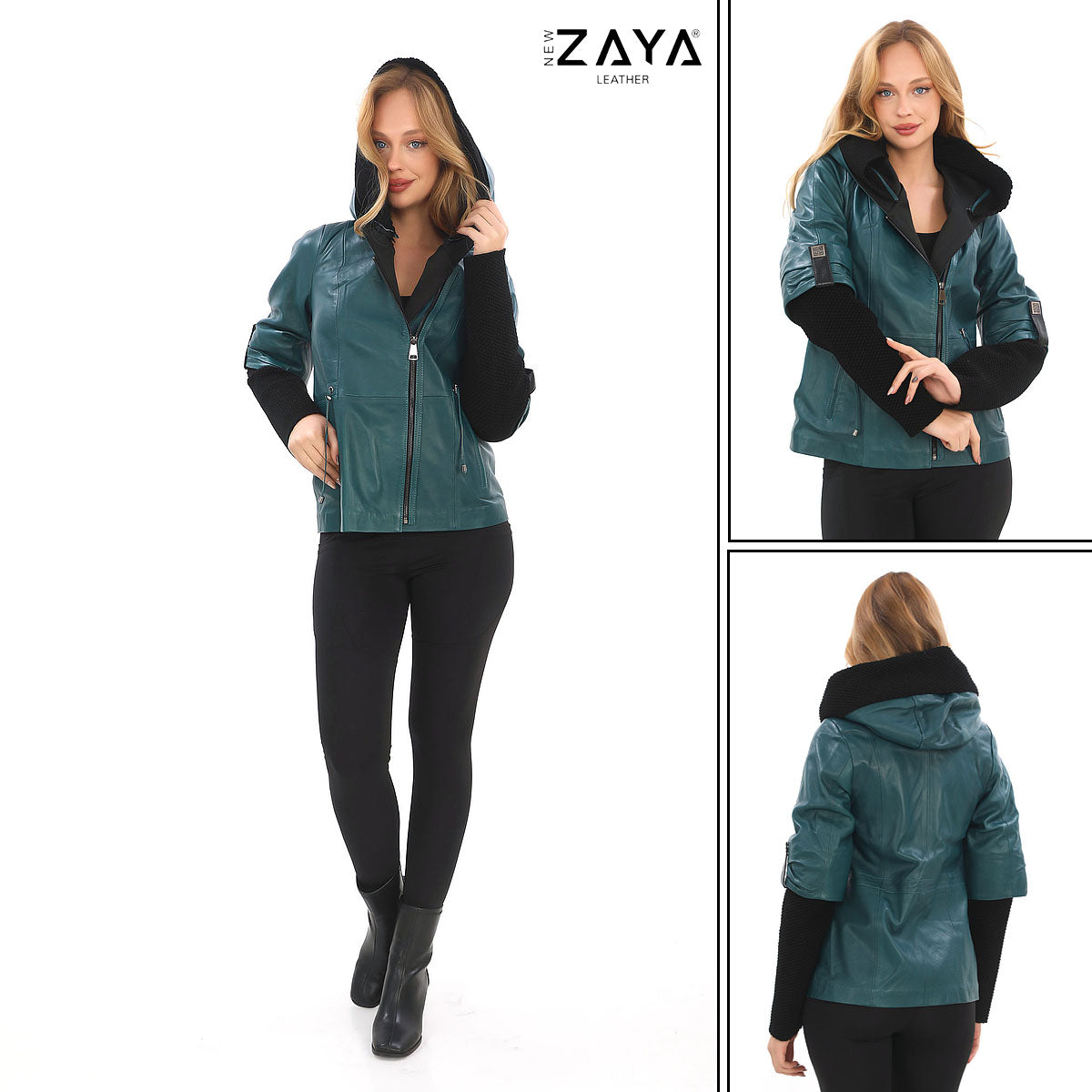 Chloegt Petrol Blue Hooded Jacket