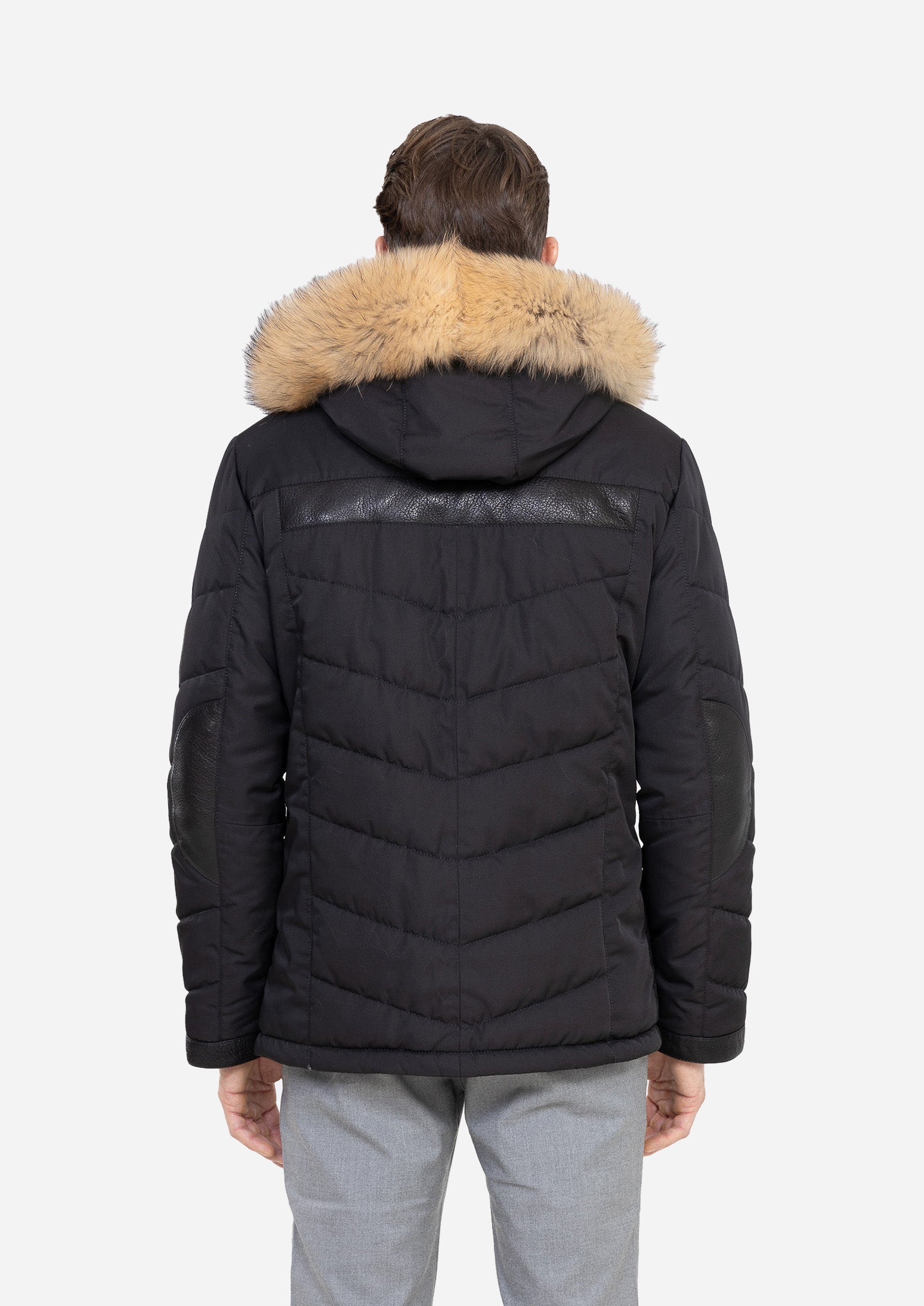 XLYON Black Fur Trim Winter Parka