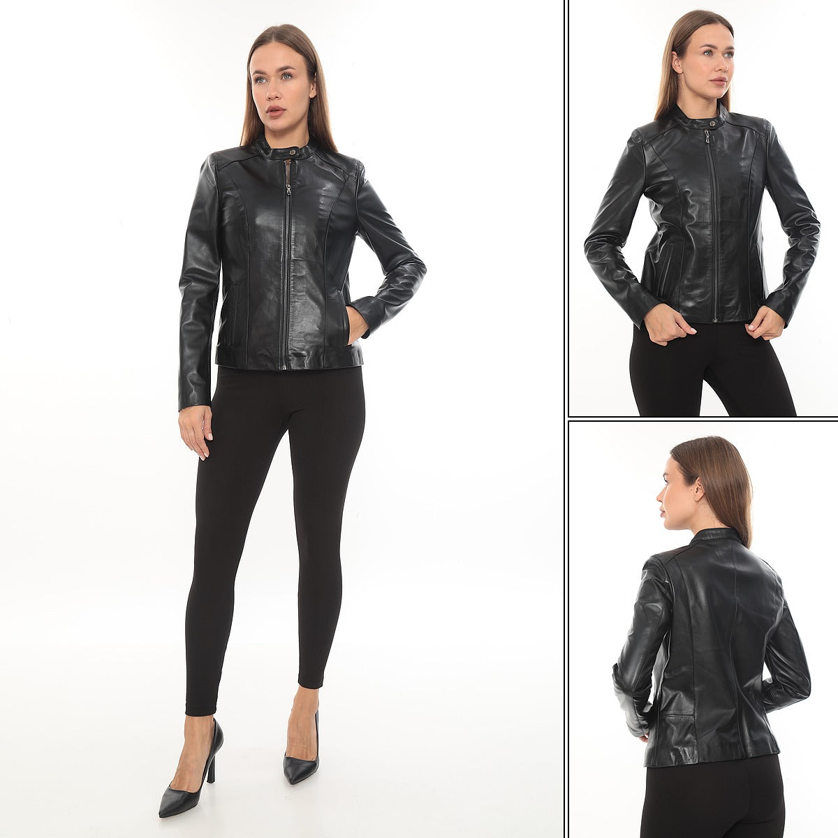 Luna Black Slim Fit Leather Jacket Black