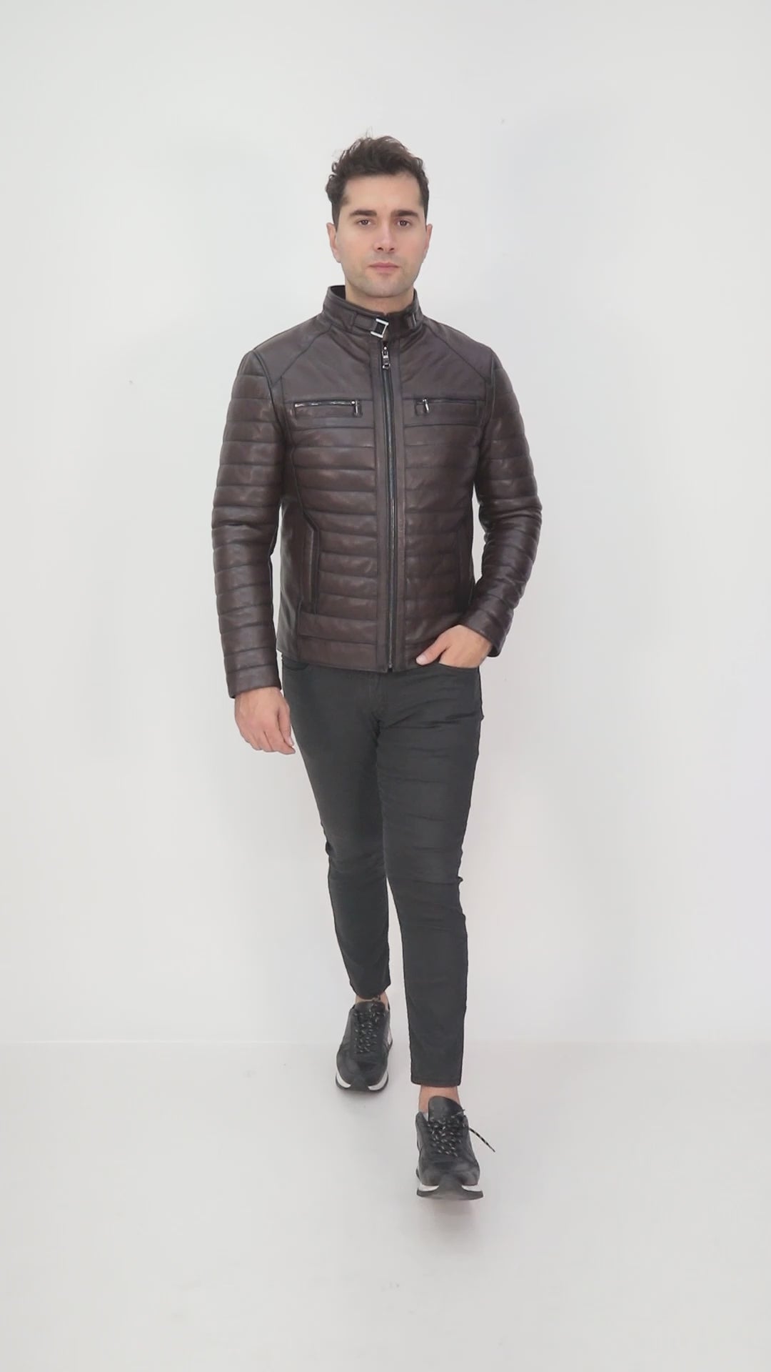 KAEL Brown Genuine Lambskin Leather Jacket