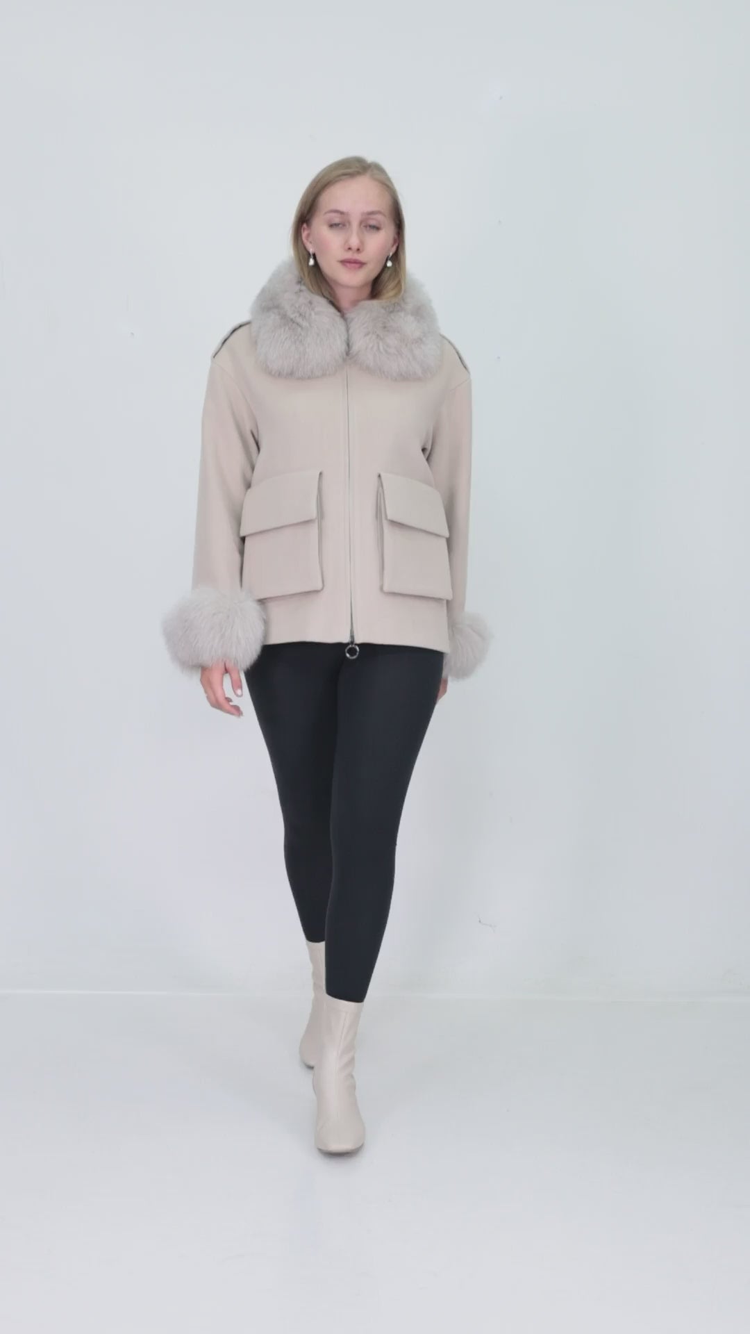 ELVENA Beige Cashmere Jacket