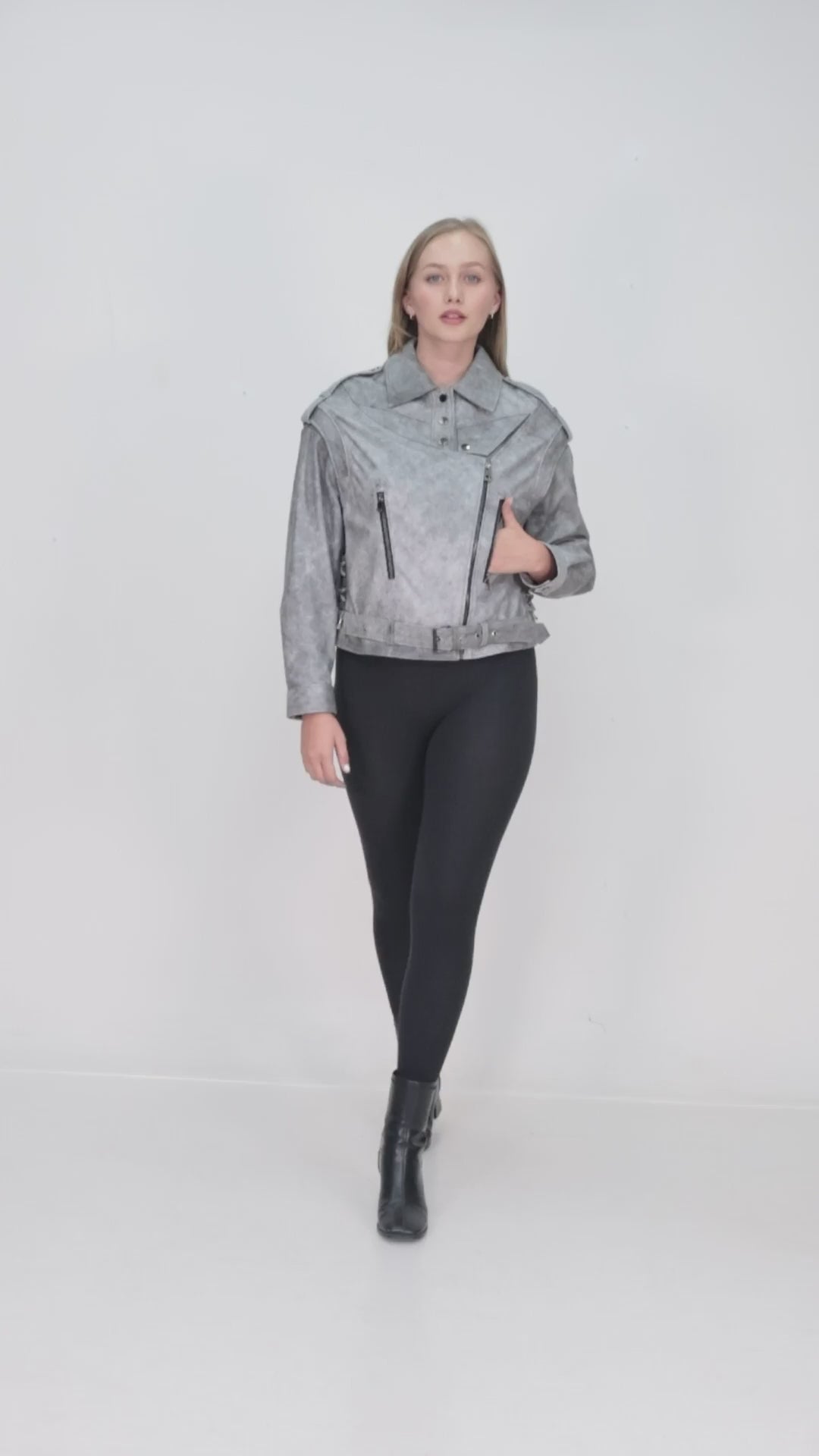 Women’s Genuine Leather Biker Jacket