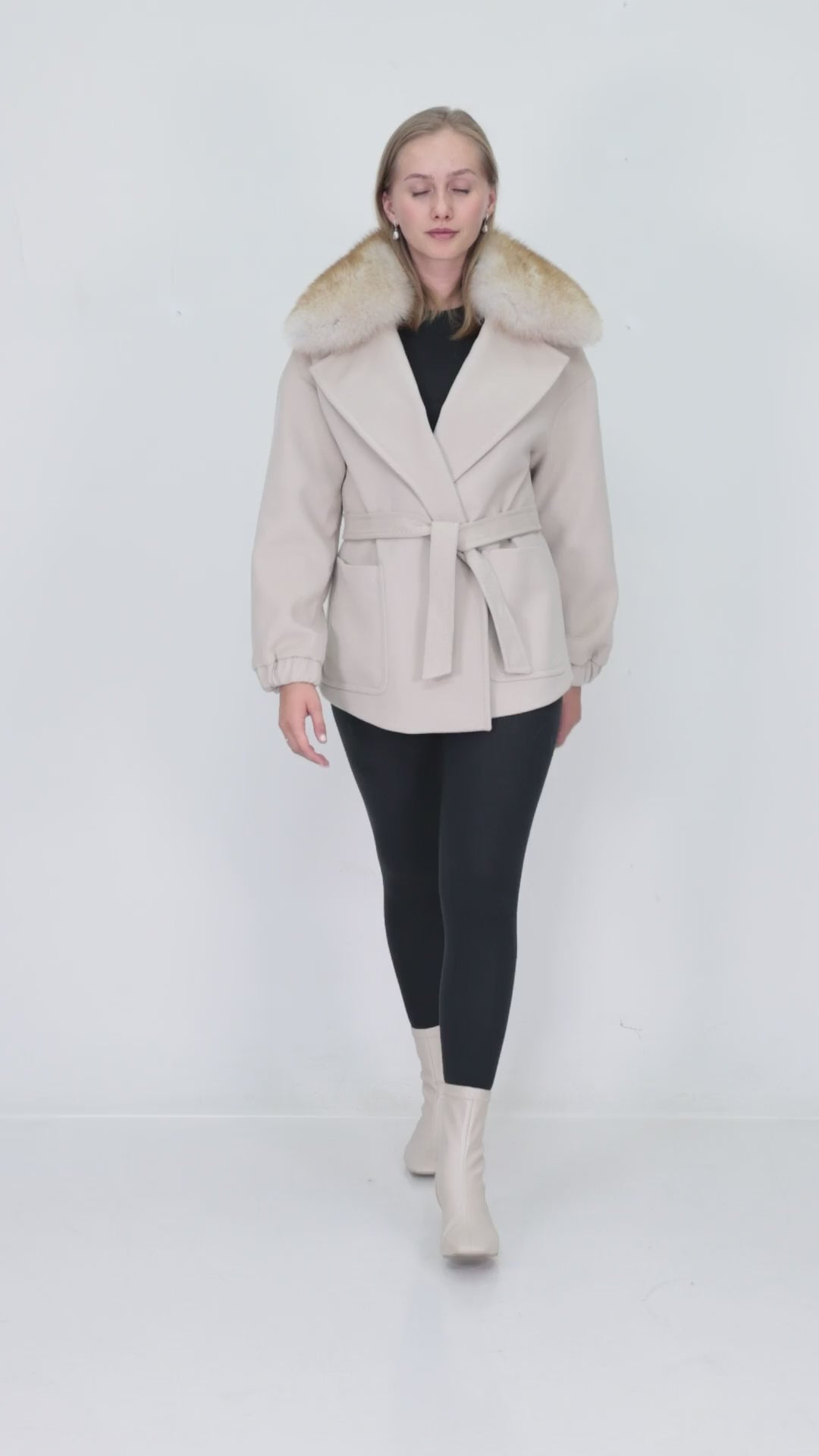 MIREVA Beige Cashmere Jacket