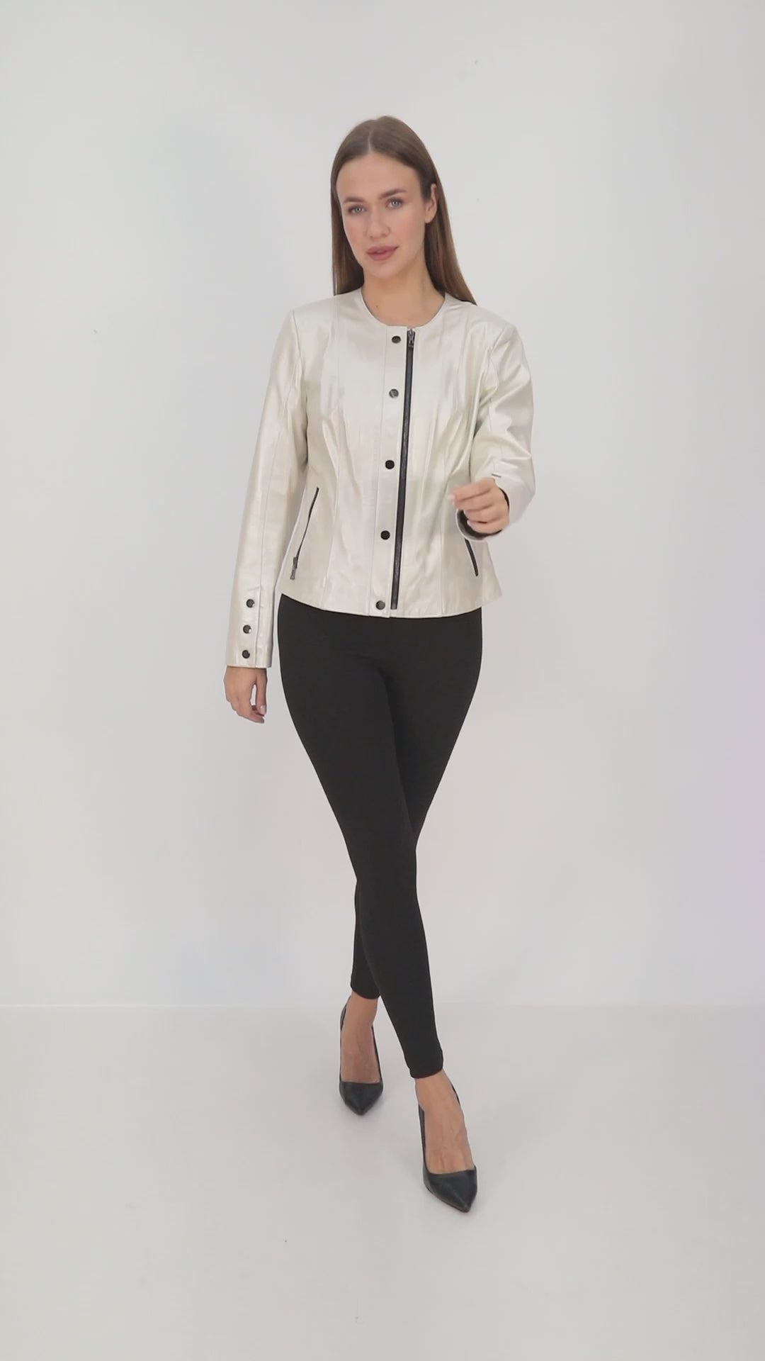 VELISSA PEARLY WHITE – Minimalist Genuine Leather Jacket