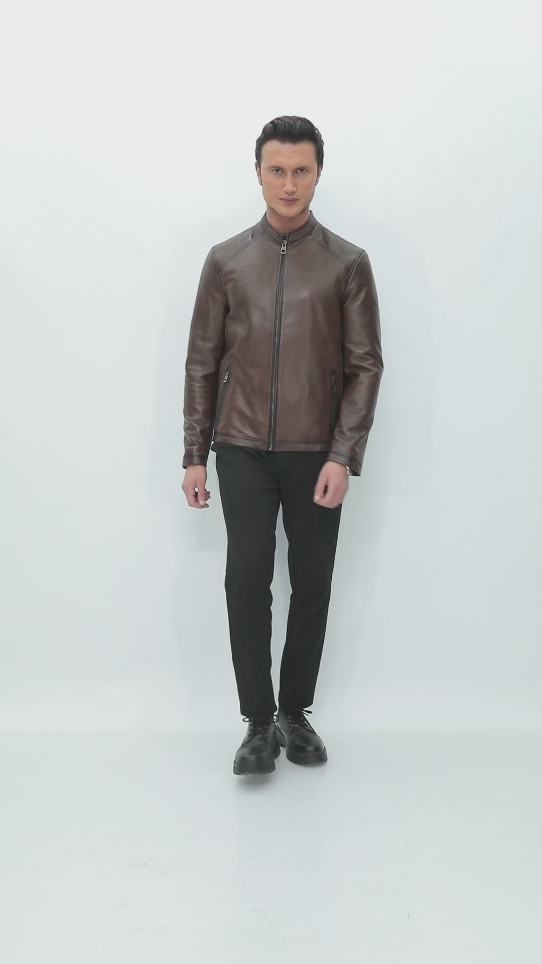 KAEL Brown Genuine Leather Jacket