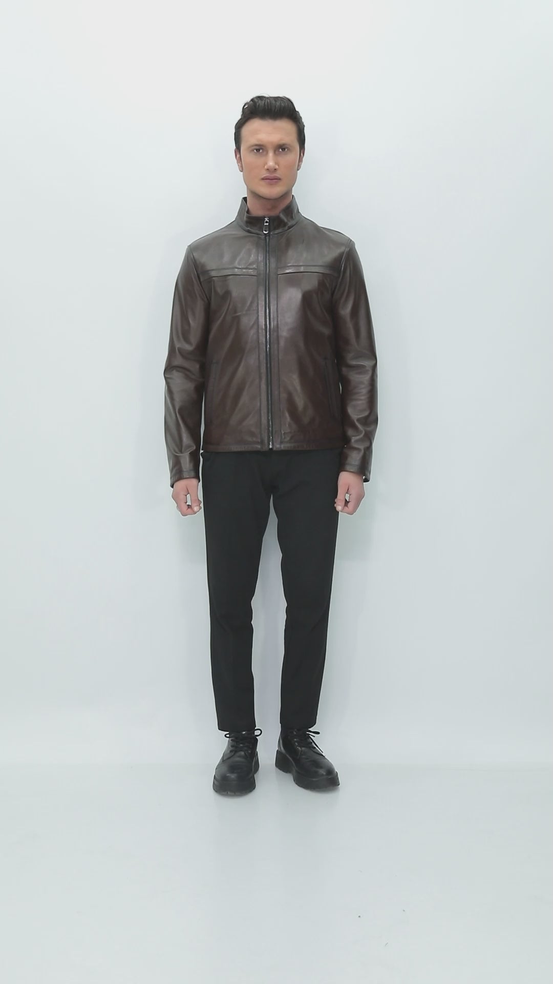 CORVIN Brown Genuine Leather Jacket