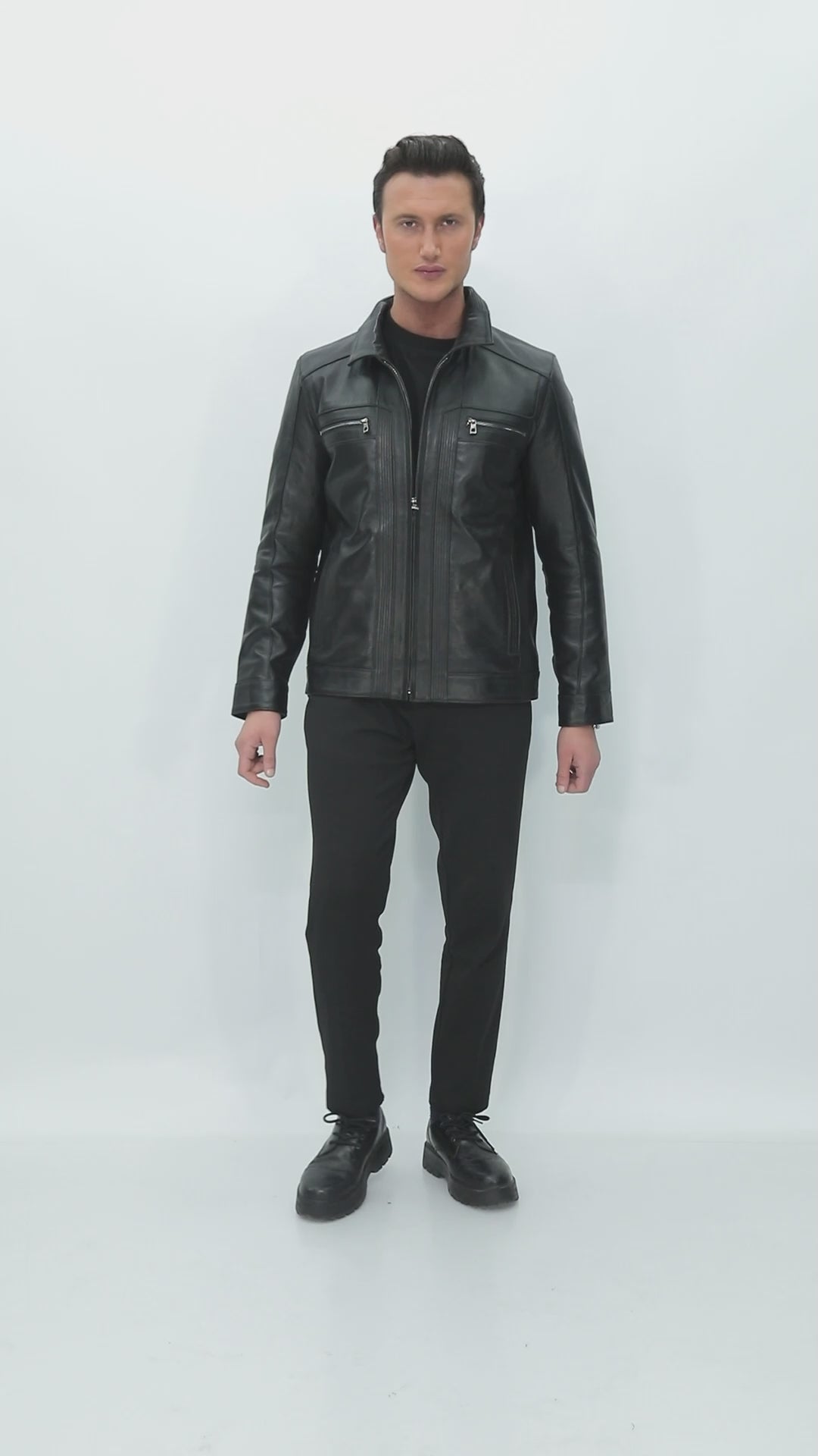 RAYDEN Black Genuine Lambskin Leather Jacket