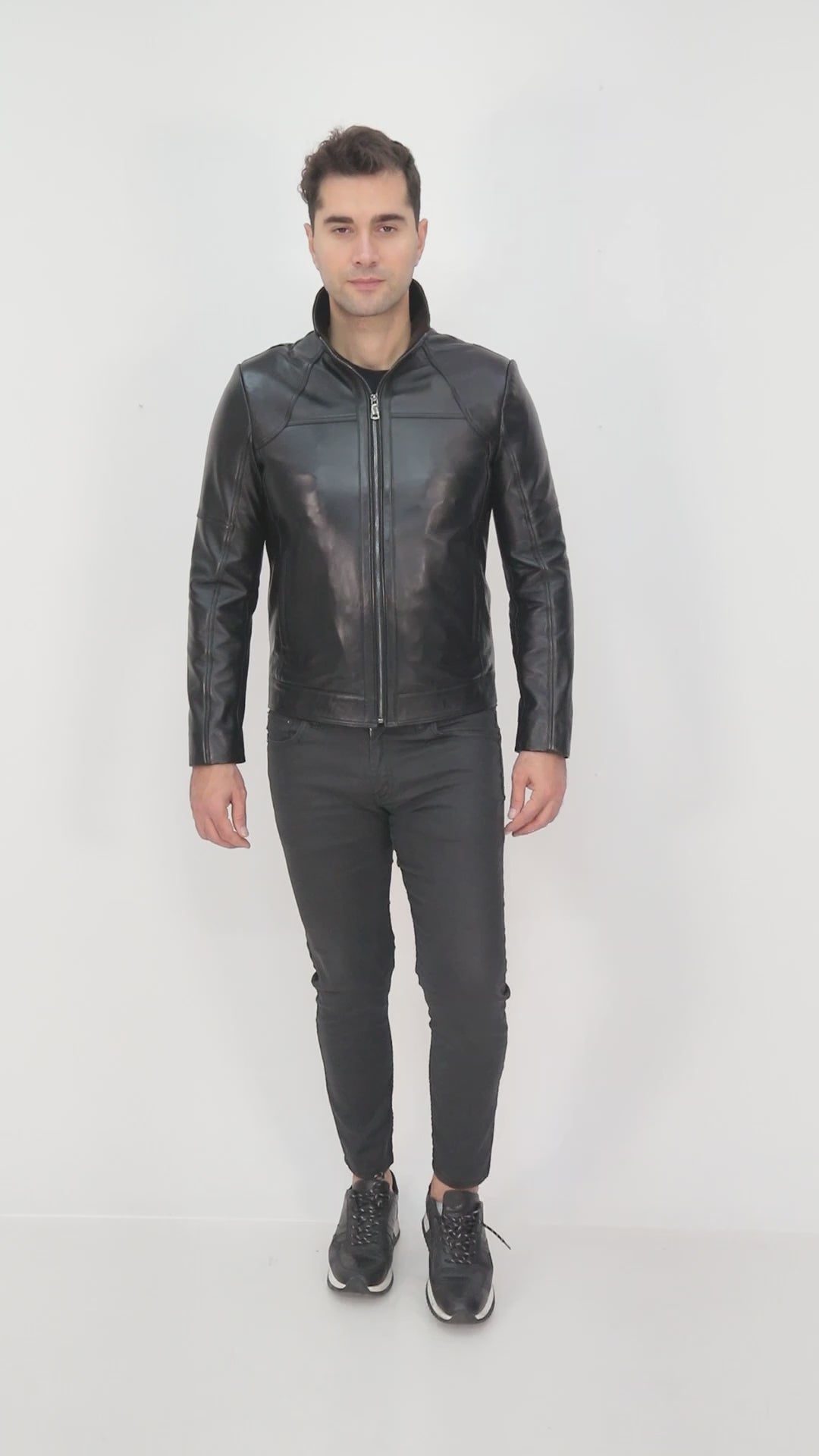 VAREK Black Genuine Leather Jacket