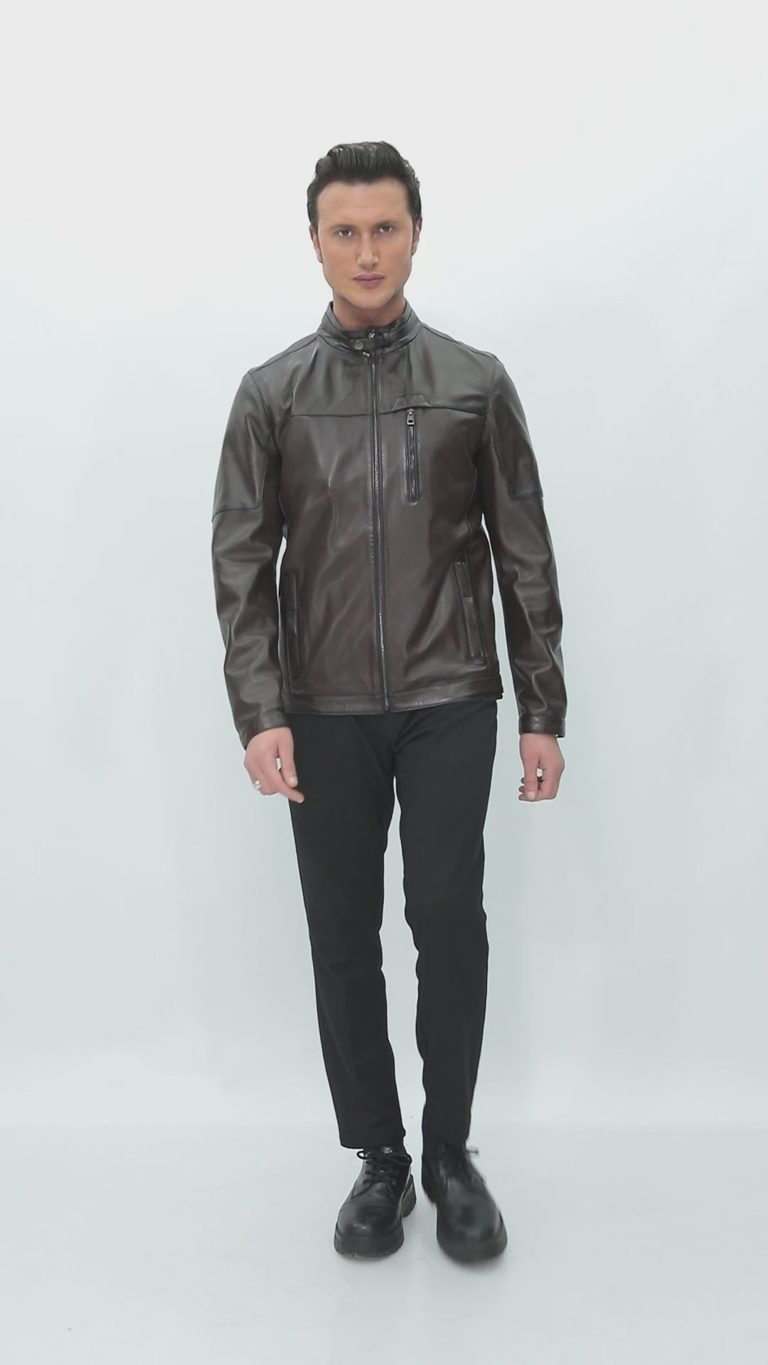 RYKER Brown Genuine Leather Jacket