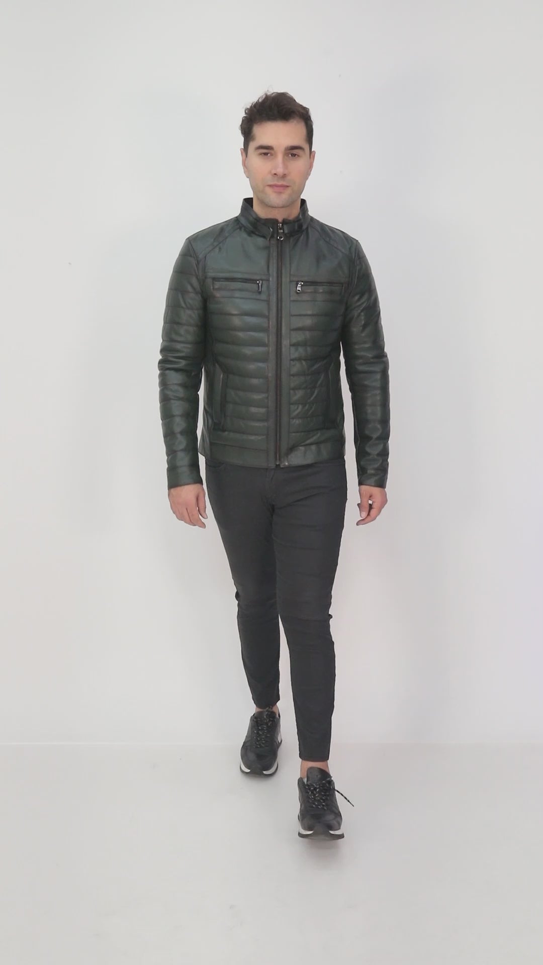 KAEL Khaki Genuine Lambskin Leather Jacket