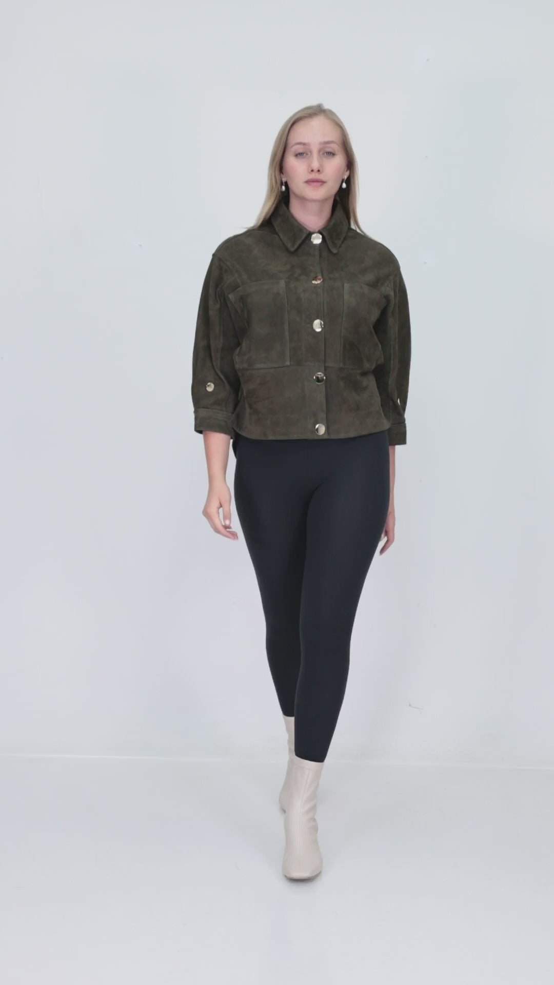 SELORA Olive Suede Jacket