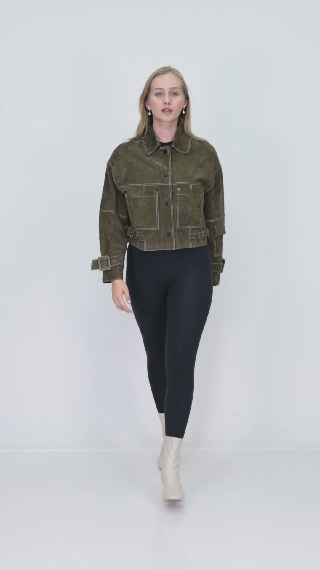 MIREYA Green Suede Jacket