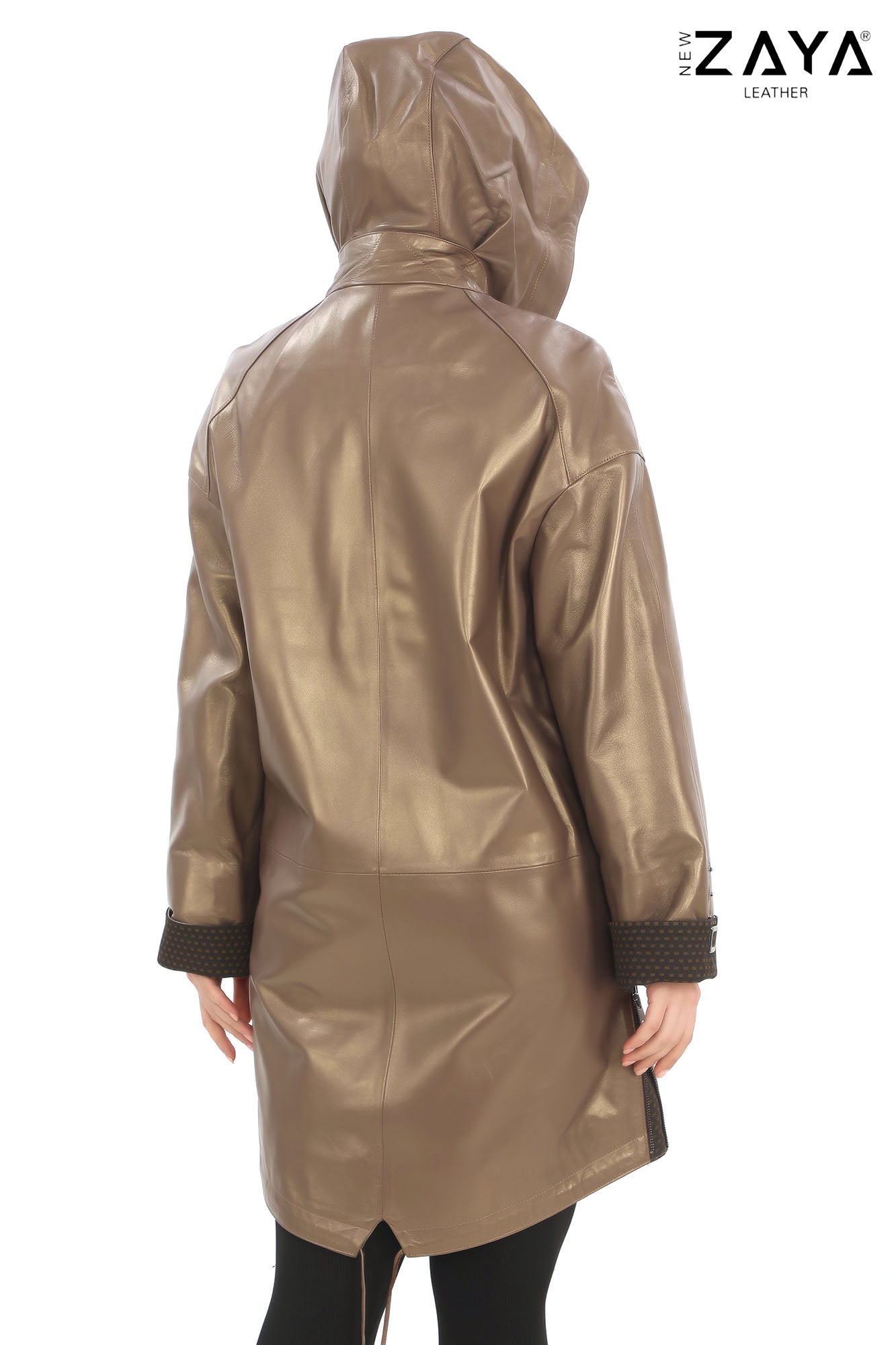 ÉLISÉA COPPER – Oversized Leather Trench Coat Bronze