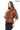 ÉLANORA COGNAC – Ruched Leather Statement Jacket