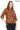 ÉLANORA COGNAC – Ruched Leather Statement Jacket