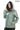 MARTA Mint Green Detachable Hood Lambskin Leather Jacket