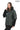 Chloe Genuine Leather khaki Hooded Jacket with Knitwear Trim