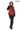 Chloe Genuine Leather Red Hooded Jacket with Knitwear Trim