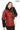 Chloe Genuine Leather Red Hooded Jacket with Knitwear Trim