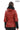 Chloe Genuine Leather Red Hooded Jacket with Knitwear Trim