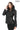 Velora Black Hooded Genuine Leather Jacket with Belt Detail