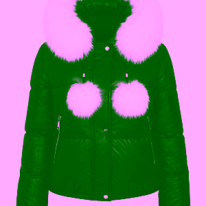 Kadın Siyah Şişme Mont Beyaz Kürk Kapüşonlu